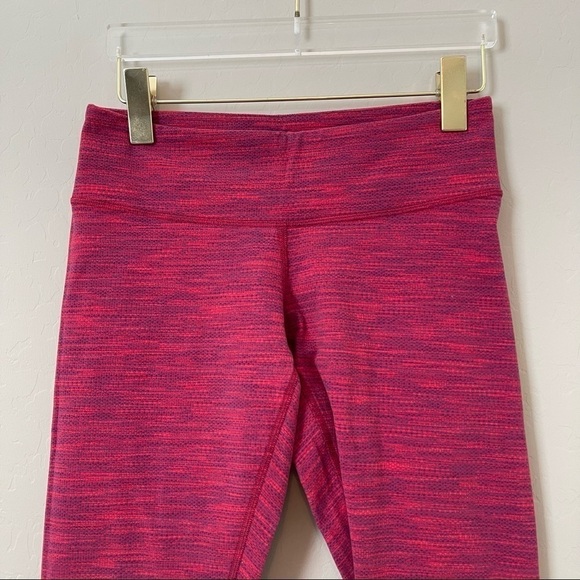 Lululemon Women's Wunder Under Crop Leggings Space Dye Red 6 - Picture 3 of 7